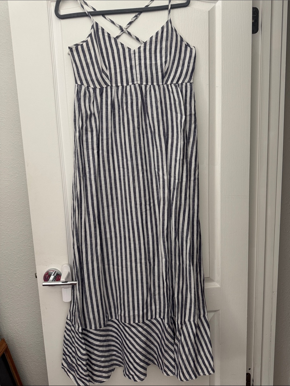 Striped Navy and White Maxi Sundress